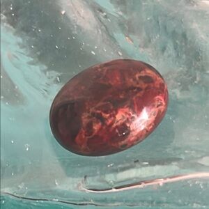 New Cabochon Brecciated Jasper Red and Black Marbled Oval Cut Gemstone